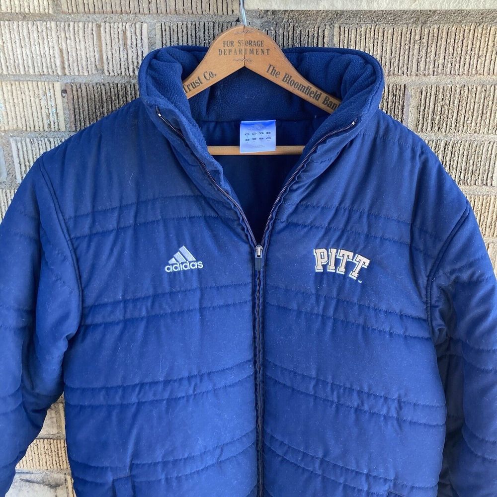 Pitt Panthers Men's Small Adidas Blue Puffer Jacket Heavy Coat Pittsburgh Univer